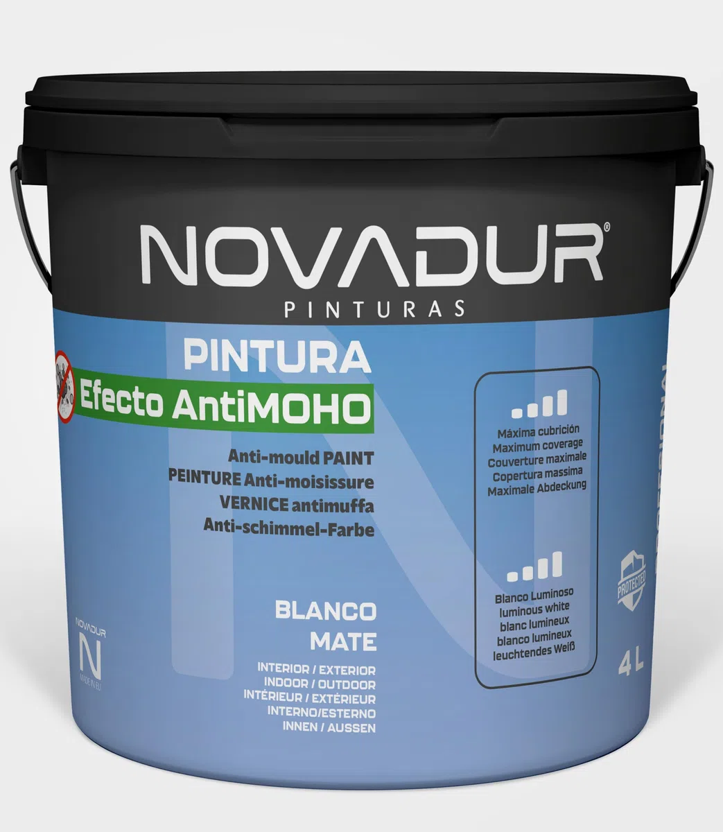 Pittura bianca antimuffa per muri | STOP MOHOS E Funghi | Anti-umidità interna - esterno | Ottimo per Cucina e Bagno | 4 litri - 5 kg | Vernice acrilica setosa al tatto